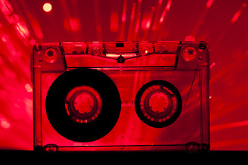 Image showing Transparent Cassette tape disco lights background