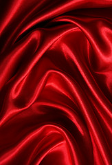 Image showing Smooth elegant red silk can use as background 