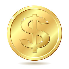 Image showing golden coin with dollar sign