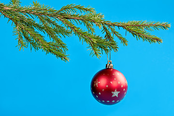 Image showing fir branches and Christmas ball