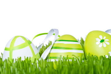 Image showing easter eggs in grass