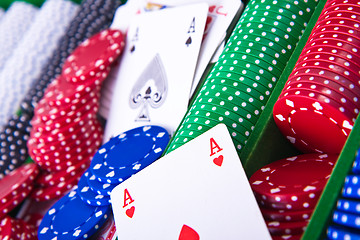 Image showing poker chips with ace