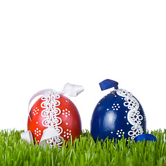 Image showing easter eggs in grass