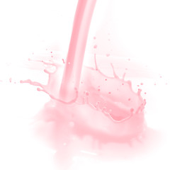 Image showing strawberry milk splash