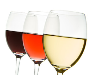 Image showing three wine glasses