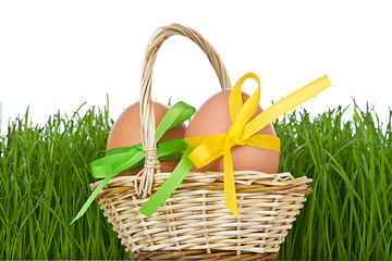 Image showing basket with easter eggs