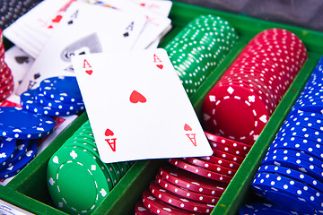 Image showing poker chips with ace