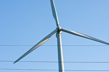 Image showing windmill and powerlines