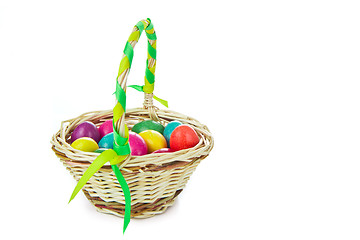 Image showing easter eggs in basket