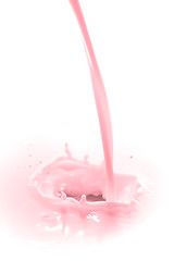 Image showing strawberry milk splash