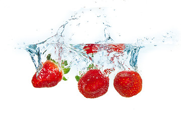 Image showing strawberry in the water