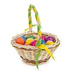 Image showing easter eggs in basket