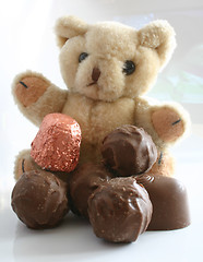 Image showing teddy loves chocolates