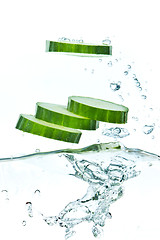 Image showing cucumber in water