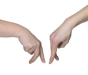 Image showing symbolic hands meeting