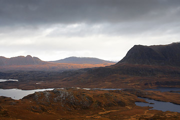 Image showing surreal illuminated landscape near Stac Pollaidh