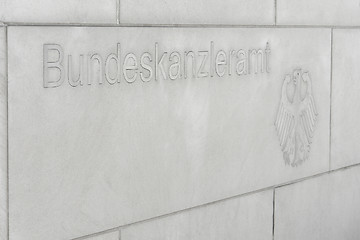 Image showing Federal Chancellery script nameplate