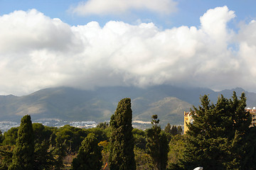 Image showing mountain in the clouds