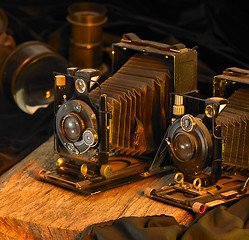 Image showing still life with nostalgic cameras