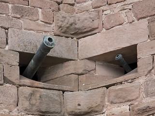 Image showing cannons at Haut-Koenigsbourg Castle