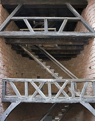 Image showing stairway at Haut-Koenigsbourg Castle