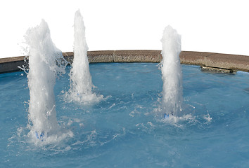 Image showing blue fountain in white back