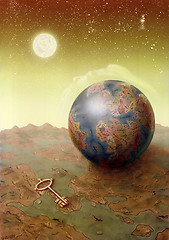 Image showing visions with map and globe