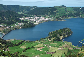 Image showing lagoa das sete cidades at Sao Miguel Island