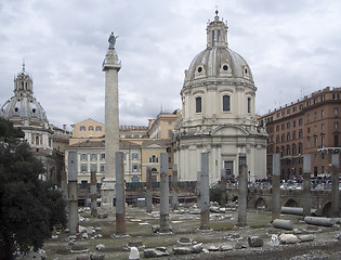 Image showing Trajans Column and Santa Maria di Loreto
