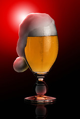 Image showing christmas beer in black back