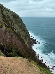 Image showing cliffy coastal scenery at the Azores