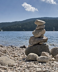 Image showing pebble pile at summer time