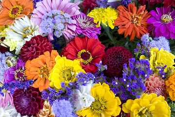 Image showing colorful bunch of flowers