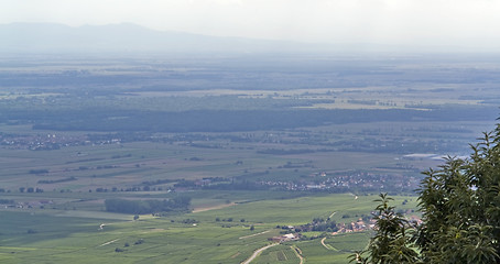 Image showing aerial view near Haut-Koenigsbourg Castle in France