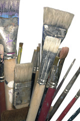 Image showing lots of used brushes