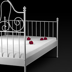 Image showing bed with rose flowers