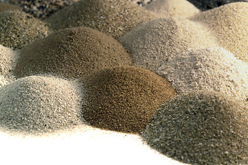 Image showing various brown toned sand piles together