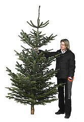 Image showing woman and christmas tree