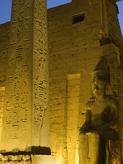 Image showing illuminated Luxor Temple detail