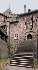 Image showing stairway at the Haut-Koenigsbourg Castle