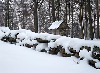 Image showing small shack in winter ambiance