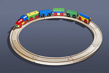 Image showing wooden toy train on tracks