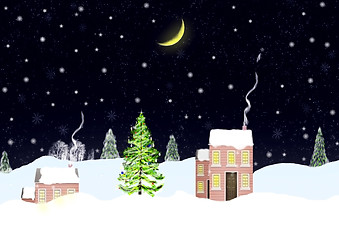 Image showing Christmas night