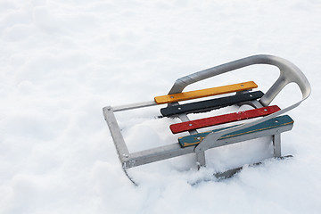 Image showing small old toy sled 