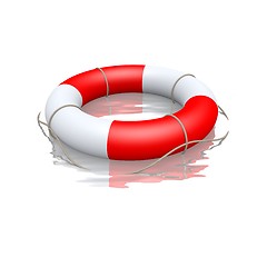 Image showing life buoy floating in water