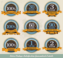 Image showing Retro vintage satisfaction guaranteed labels