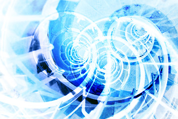 Image showing Abstract blue spiral background