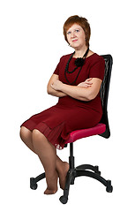 Image showing middle-aged woman in a chair