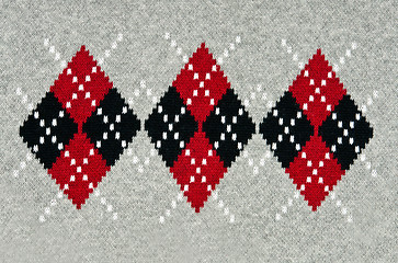Image showing knitted gray background with a pattern