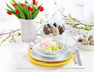 Image showing Place setting for Easter